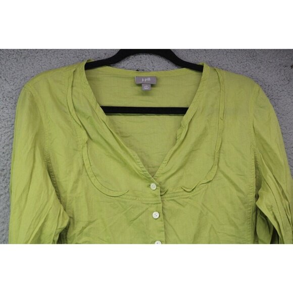 J.Jill Kelly Green Long Sleeve Button Down Tunic-Size Large/P - Picture 2 of 7